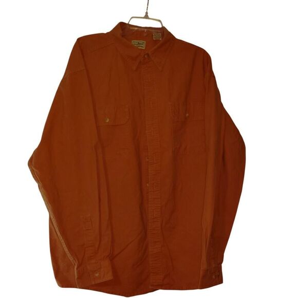L.L. Bean Mens Pre-owned Burnt Orange Heavy Duty Button-Down Shirt - sz. XL - Picture 1 of 3